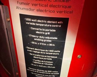#96 - $88 - Master Forge vertical electric smoker 20x17x36