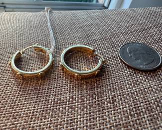 #104 - $220 -Pair of 14kt gold hoops 3.79gr Cartier Love Style