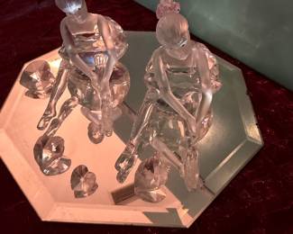 #147 - $80 - Swarovski set of 2 ballerina's sitting side by side