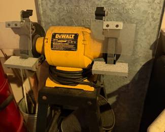 #100B - $80 - DeWalt bench grinder DW765 6" on stand
