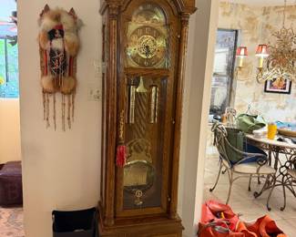 #14 - $500 - Pearl tall oak case Elvis Presley Anniversary clock 22x14x85