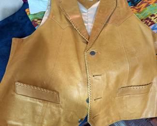 #41B - $150- Lucchese leather tan vest SZ 50 LG