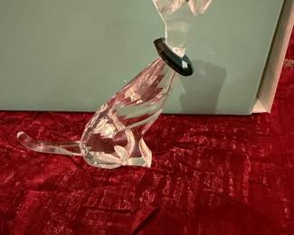 #134 - $70 - Swarovski The cat with black collar 289478