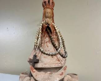 29 Terracotta Madonna Candle Shrine Mexico