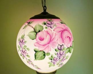 29 Handpainted Floral Swag Lamp