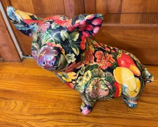 29 Decoupage Large Ceramic Swine Decor