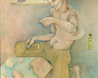 Mylo Quam "Map Dowoer" Oil on Canvas