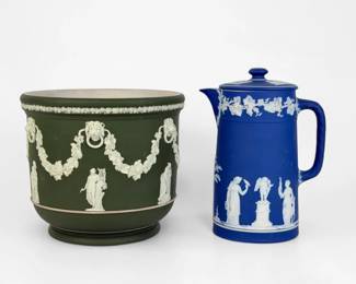 (2) Wedgwood Jasperware Cameo Vessels