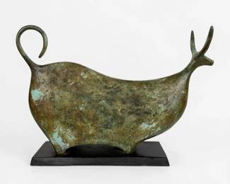Itzik Benshalom 'Bull' Bronze Sculpture