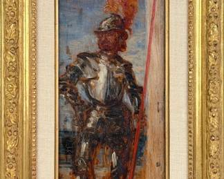 Felix Ziem "Un Chevalier" Oil on Panel