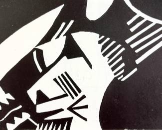 Uche Okeke "The Bonsue Dancer" Linocut
