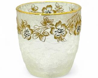 Daum Nancy Gold Gilded Frosted Glass Cup