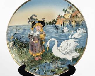 Villeroy & Boch Mettlach 'Young Girl & Swans' Charger Plate