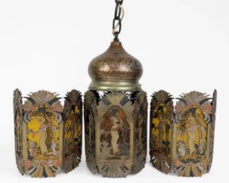Egyptian Revival Style Wall Sconces & Chandelier