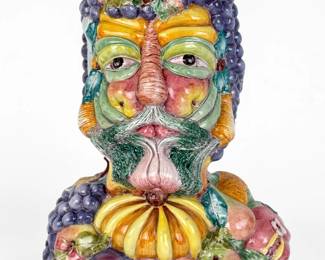 After Giuseppe Arcimboldo Italian Ceramic Bust