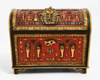 Egyptian Pharaoh Themed Wood Chest