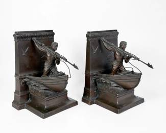 Vintage "Whaler" Bronze Bookends