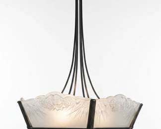 Early 20th Century French Art Deco Glass Chandelier