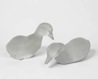 Pair of Baccarat Crystal Ducks