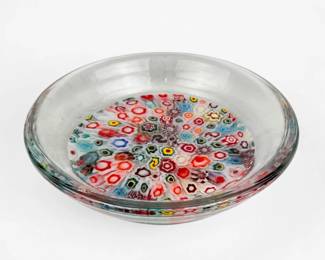 Venini Murano Millefiori Glass Dish