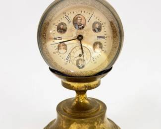 Antique Russian Imperial Romanov Glass Desk Clock