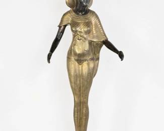 Large Brass Egyptian "Selket" Statue
