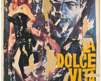 Mimmo Rotella "La Dolce Vita" Decollage