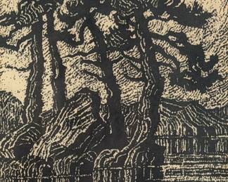 Birgir Sandzen "A Mountain Lake" Woodcut Print