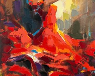 Anatoly Metlan 'The Flamenco Dancer' Hand Embellished Giclee Print