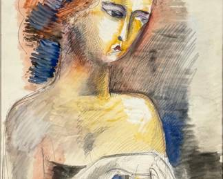 Jean Dufy "Au Spectacle" Gouache & Graphite on Paper