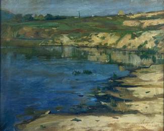 Istvan Szonyi 'Beach Landscape' Oil on Canvas