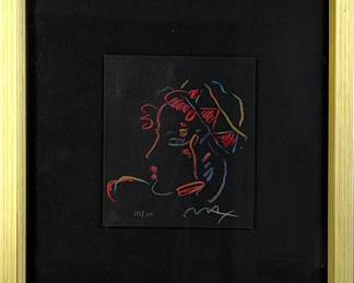 Peter Max Portrait from "Romance Suite II" Serigraph