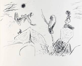 Roberto Matta 'Biomorphic Vitreurs Figures' Lithograph