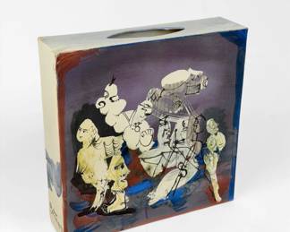 Gilbert Portanier 'Abstract Figures' Ceramic Vase (E)