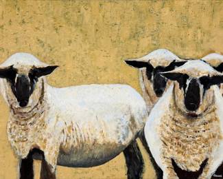 Gregg Rochester "Day of the Lambs" Oil on Canvas