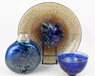 (3) Kosta Boda Art Glass Dishes