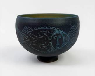 Edwin & Mary Scheier Sgraffito Earthenware Bowl