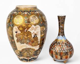 (2) Japanese Satsuma Vases 