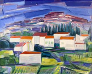 Werner Drewes "Avignon Island" Oil on Canvas