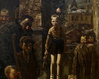 Vasily Shulzhenko "The Courtyard of My Childhood" Oil on Canvas
