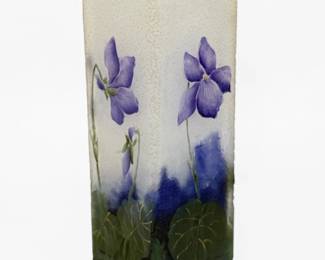 Daum Nancy "Violets" Cameo Vase