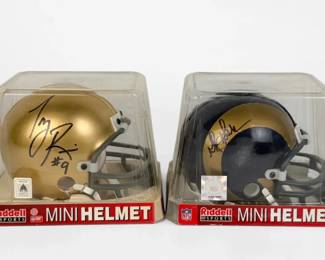 (2) Signed Ridell Mini Helmets