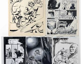 Group of Original Signed Comic Book Drawings (As Is)