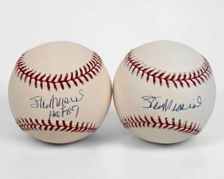 (2) Signed Stan "The Man" Musial Official Major League Baseballs