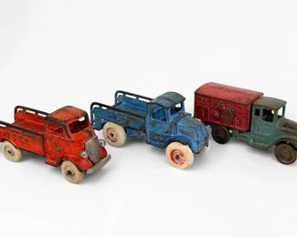(3) Antique Cast Iron Toy Cars