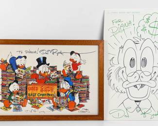 Don Rosa Original Disney Drawing & Signed Poster