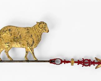 Antique Gold Colored Ram Weathervane