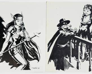 (2) Thomas Yeates Original Ink on Paper Illustrations