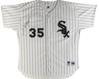 Autographed Frank Thomas Rookie Card and Jersey
