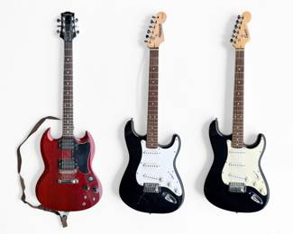 (3) Fender & Epiphone Electric Guitars (As-Is)